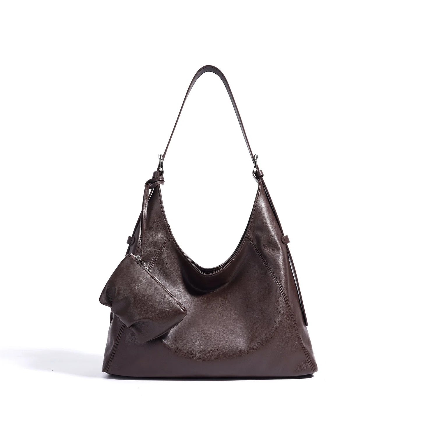 Women’s Genuine Leather Minimalist Slouchy Shoulder Bag